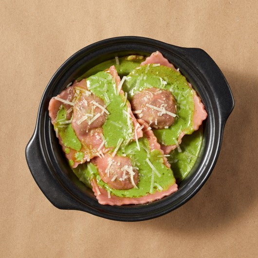 RAVIOLI DE ESPINACA Y RICOTTA AL PESTO